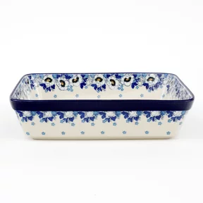 Naczynie do zapiekania 405 29/23 cm <br> 2222X Biało-niebieskie anemony